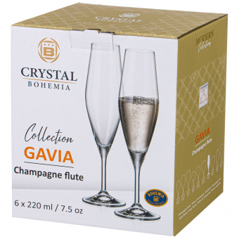 026495 Набор бокалов для шампанского CRYSTAL BOHEMIA 6 шт